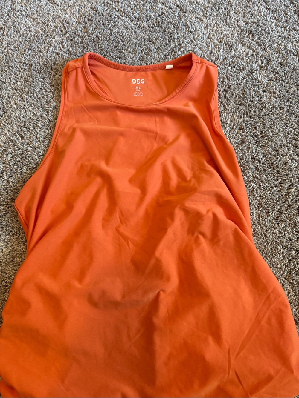 DSG Bright Orange Athletic Tank Top